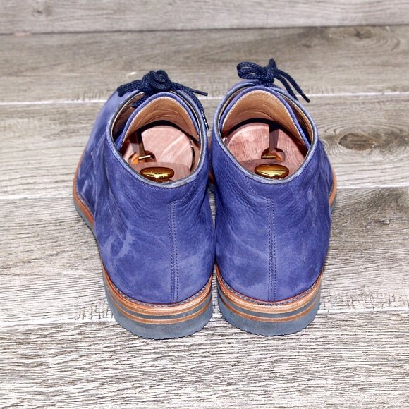 *Worn 1x* $785 Neiman Marcus GRAVATI 8 M Blue Suede 17747 * add $15 new Trees main image 10